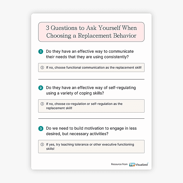 3 Questions to Ask Yourself When Choosing a Replacement Behavior