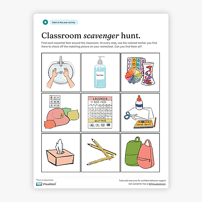Classroom Scavenger Hunt