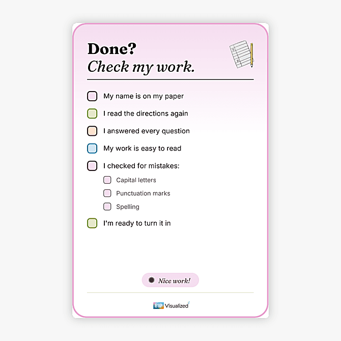 End of Task Checklist