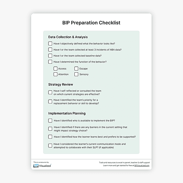 BIP Preparation Checklist
