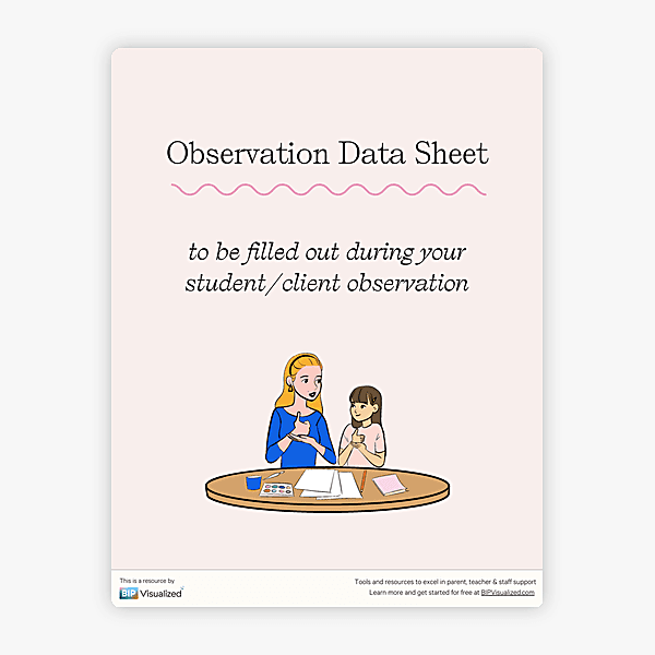 Observation Data Sheet