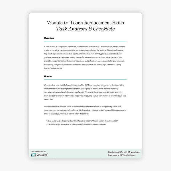 Visuals to Teach Replacement Skills