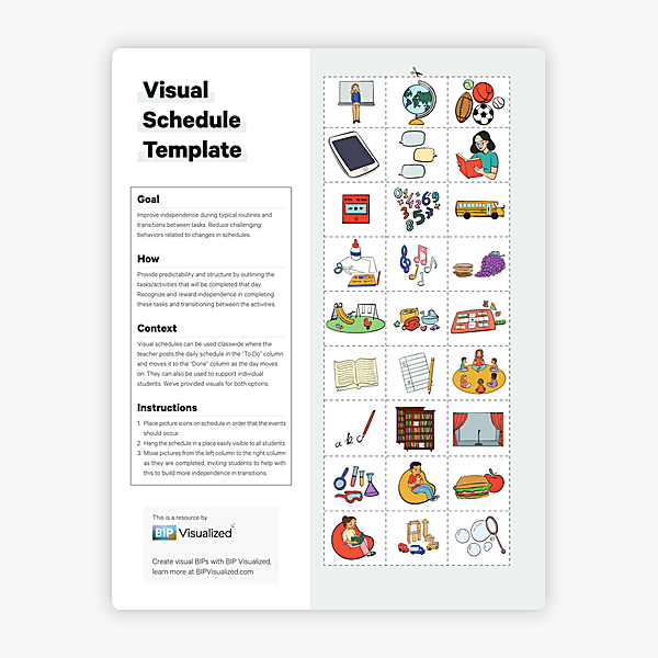 Visual Schedule Template