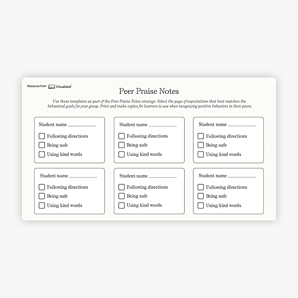 Peer Praise Notes