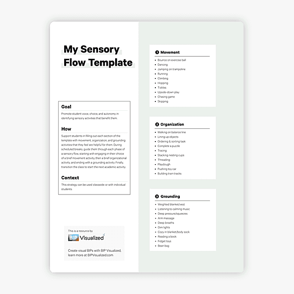 My Sensory Flow Template
