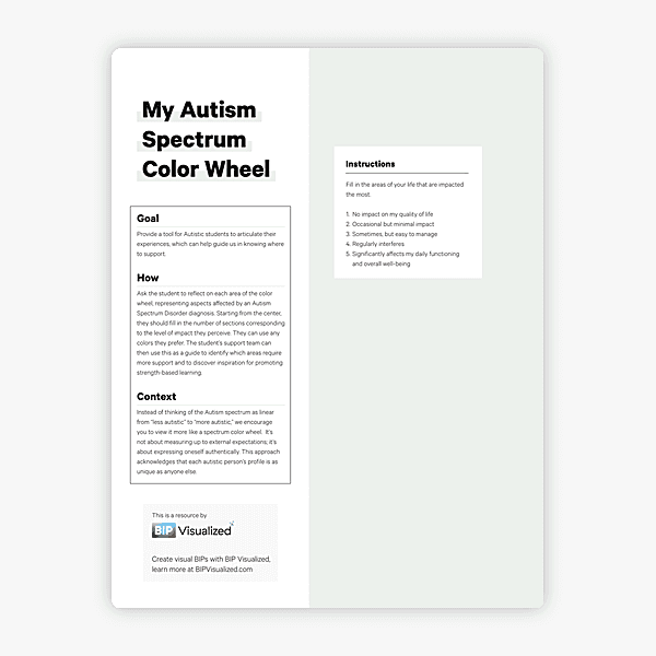 My Autism Spectrum Color Wheel