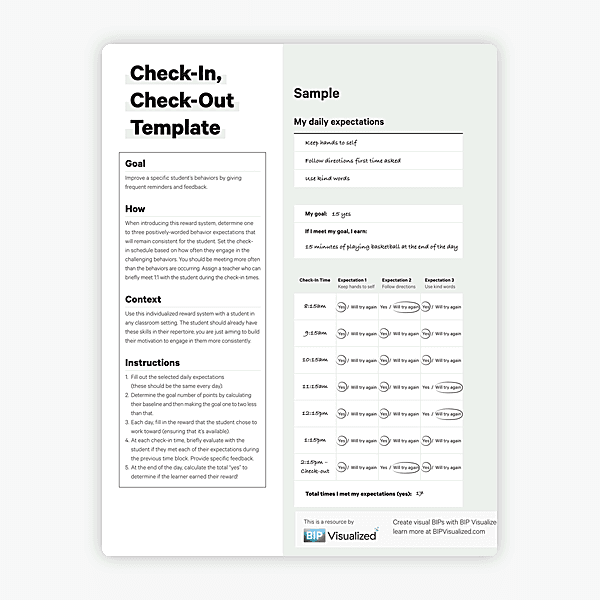 Check-in, Check-out Template