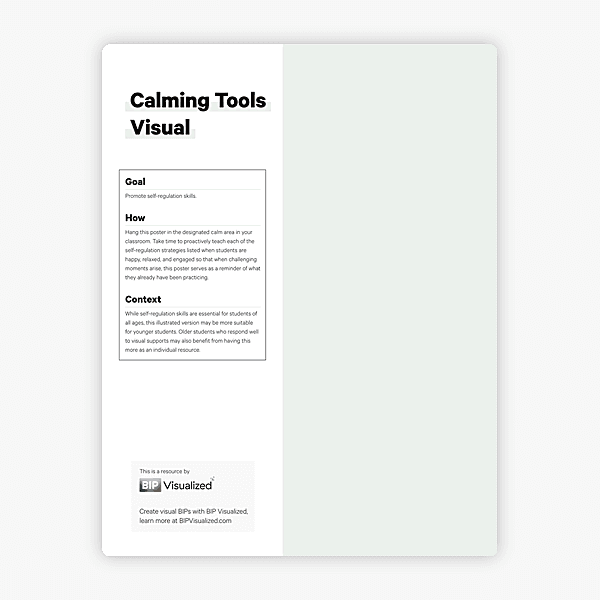 Calming Tools Visual Poster