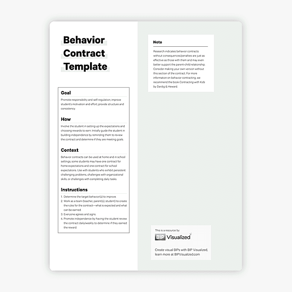 Behavior Contract Template