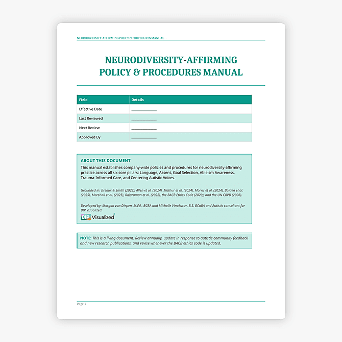 Neurodiversity-Affirming Policy & Procedures Manual