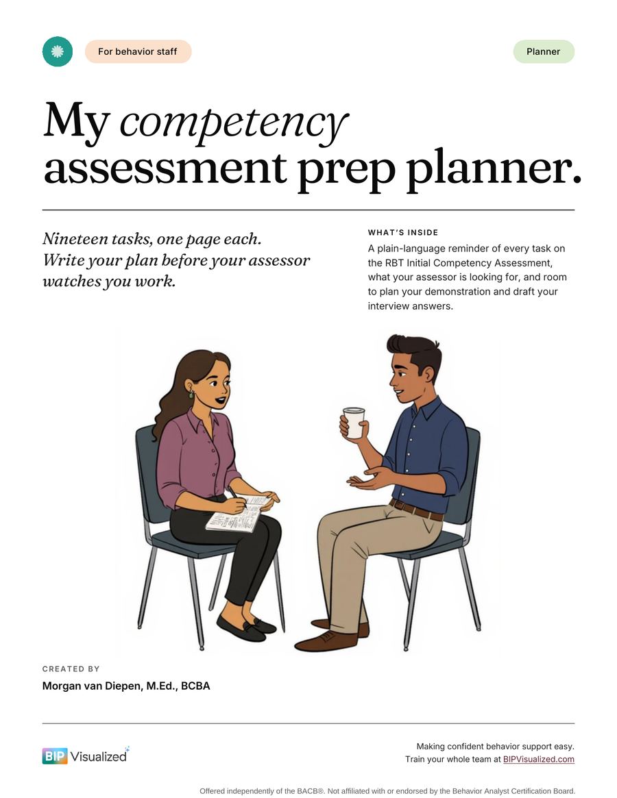 Competency assessment prep planner